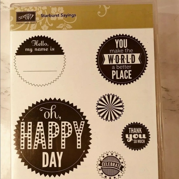 Stampin' Up! STARBURST SAYINGS Unmounted Rubber Stamp Set NEW UNUSED Celebrate - Picture 1 of 6